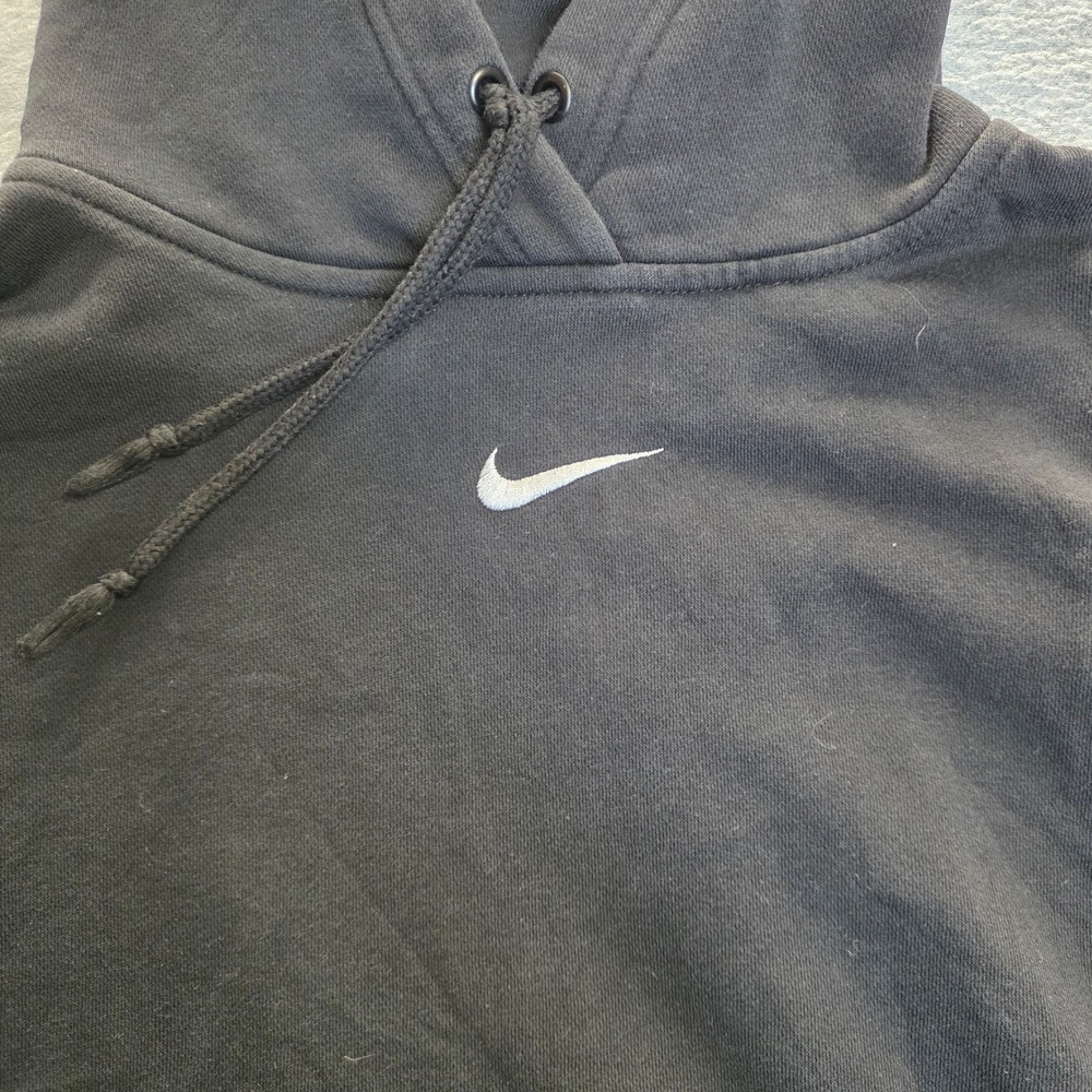 Nike Center Swoosh Pullover Hoodie Faded Black Fleece Sweatshirt XS‎